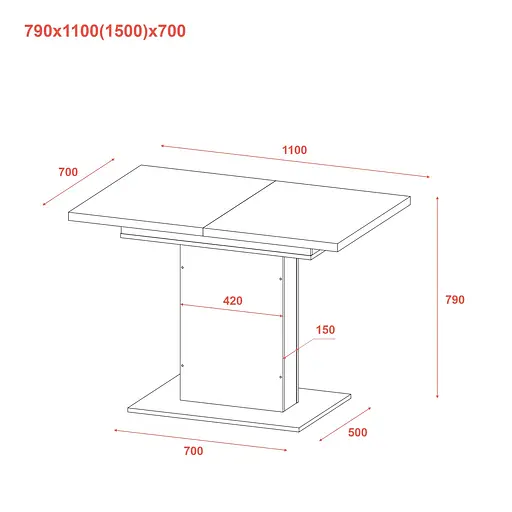 Столовый стол Doros Бостон Сосна Натти/Графит 150х70х79 (41516194) - фото 2