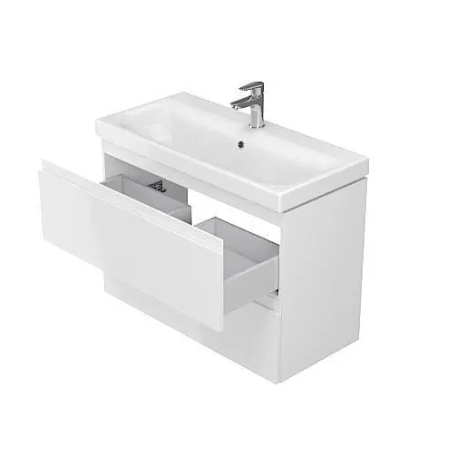 Тумба для ванної кімнати Cersanit Cet В06 з умивальником Cersanit Moduo Slim 80 см Білий UN509-044 30412 - фото 3