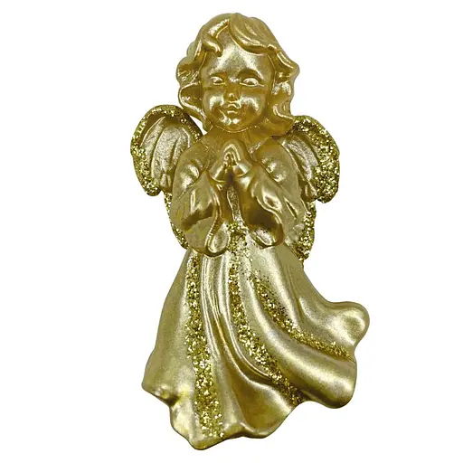 Новорічна підвіска MIS LT Янгол молиться 3х2х6 см золотий - фото 1