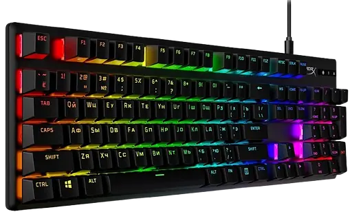 Клавиатура HyperX Alloy Origins Red PBT ENG/RU RGB Black (639N3AA) - фото 2