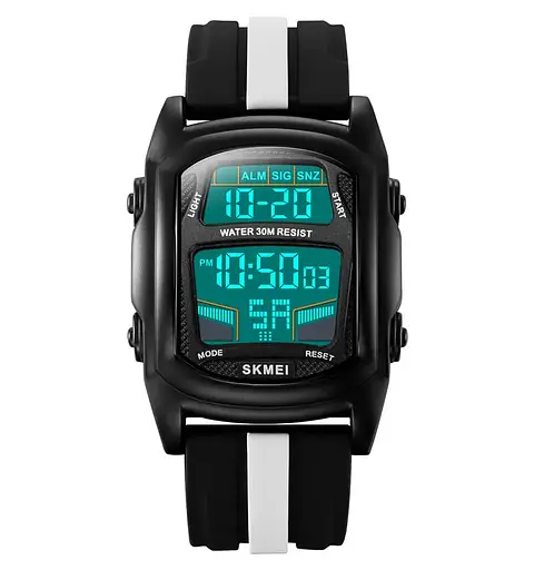 Часы наручные мужские Skmei 2203 (Черный с белым) - фото 3