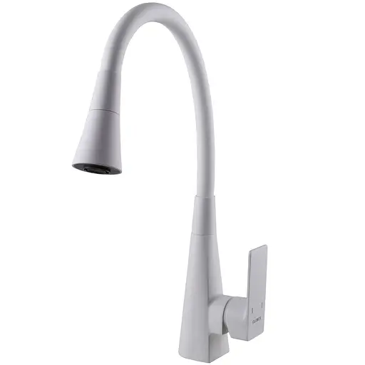 Смеситель для кухни Globus Lux NIAGARA GLN-0203SM-WM однорычажный поворотный латунный с белым матовым покрытием - фото 4