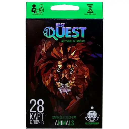 Карточная квест-игра Danko Toys Best quest украинский язык зеленый (BQ-01-01U-04U) - фото 1