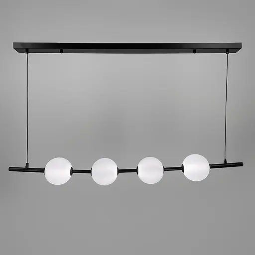Удлиненная черная люстра с 4-мя акриловыми шариками | Ст. 910B/4 BK | Line F - фото 6