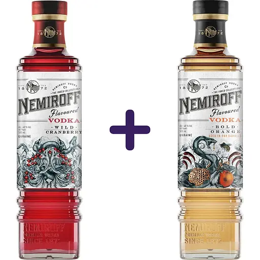 Набір: настоянка Nemiroff Wild Cranberry 40% 0.5 л + настоянка Nemiroff Bold Orange 40% 0.5 л