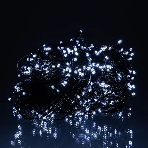 Новорічна гірлянда вулична Різдвяна фея GarlandoPro 50 м 500 LED чорний провід Білий CF500L50MBW - фото 2