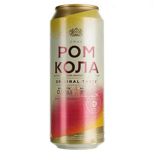 Напиток слабоалкогольный Оболонь Ром Кола, ж/б, 8%, 0,5 л (486761)
