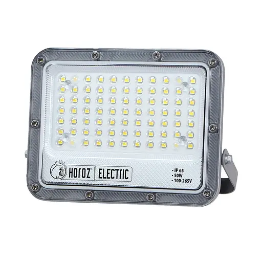 Прожектор світлодіодний Horoz Electric Margay-50 50W 3CCT 3000K-4500K-6000K сірий