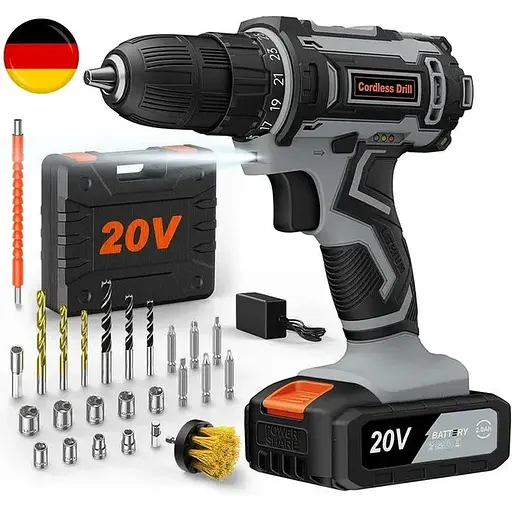 Акумуляторний дриль-шуруповерт FAHEFANA з батареєю 2000 мАh