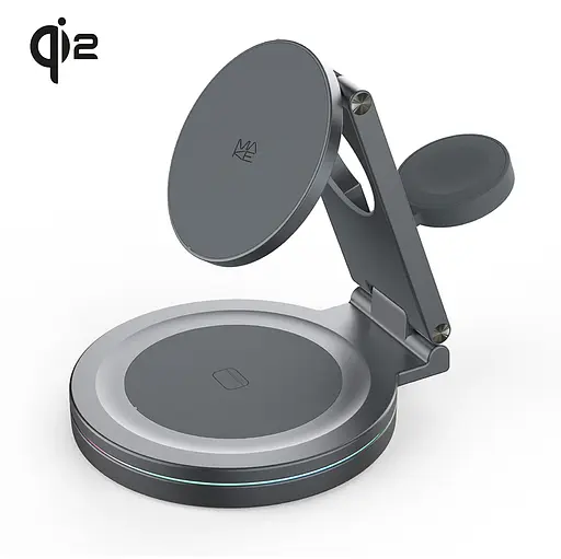 Бездротовий зарядний пристрій MAKE 3в1 Qi2 15W PS2 - фото 1