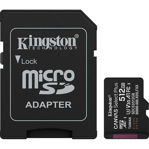 Карта памяти Kingston microSDXC Canvas Select Plus 512GB (SDCS3/512GB)