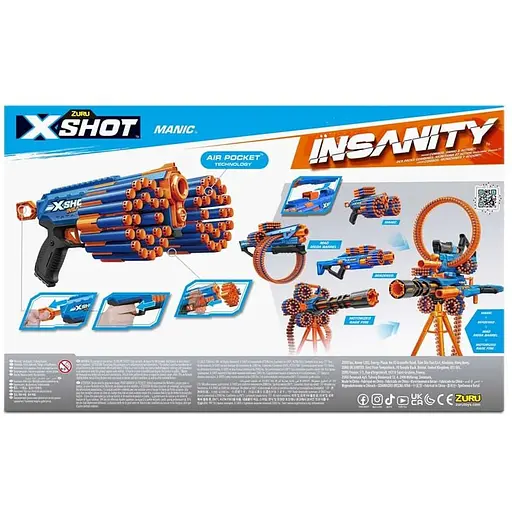 Бластер Zuru X-Shot Insanity-Manic швидкострільний 24 патрони (36603R) - фото 4