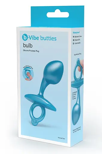Анальна пробка B-Vibe Bulb Plug 10.7 см (блакитний) - фото 2