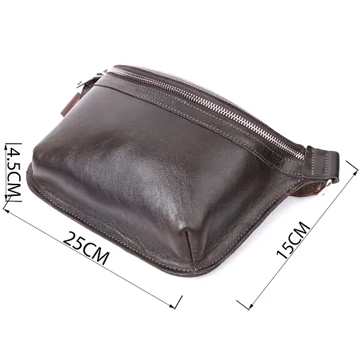 Бананка для мужчин из натуральной кожи GRANDE PELLE 25х15х4,5 см sum0026993 - фото 3