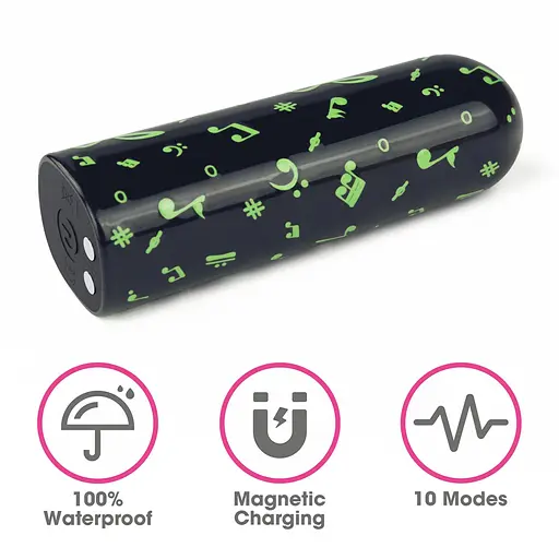 Вибратор для клитора Lovetoy Music Massager Glow In The Dark 8.5 см черный - фото 5