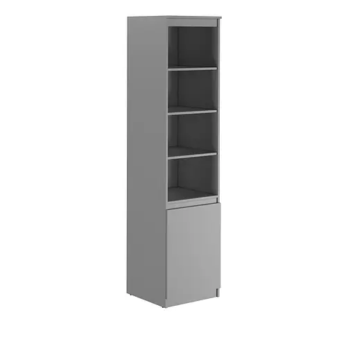 Пенал с открытыми полками MebelStar Нео 1Д 50x50x210 см Аляска белый (MBS-1150) - фото 3