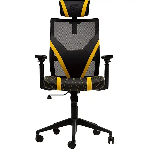 Геймерское кресло GT Racer черное с желтым (X-6674 Black/Yellow) - фото 1