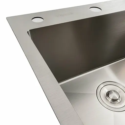 Кухонная мойка нержавейка 78x48 L Platinum Handmade (два отверстия, круглый сифон 3,0/0,8), Нержавеющая сталь - фото 6