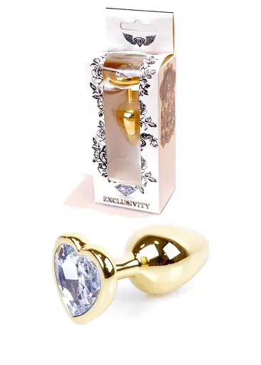 Анальна пробка з кристалом Boss Jewellery 7 см (золотий)