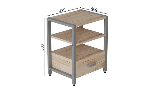 Тумба универсальная Ferrum-decor Вивьен 1/1 50x41x40 серый ДСП Дуб Сан-Марино 16мм (FRD-104152) - фото 2