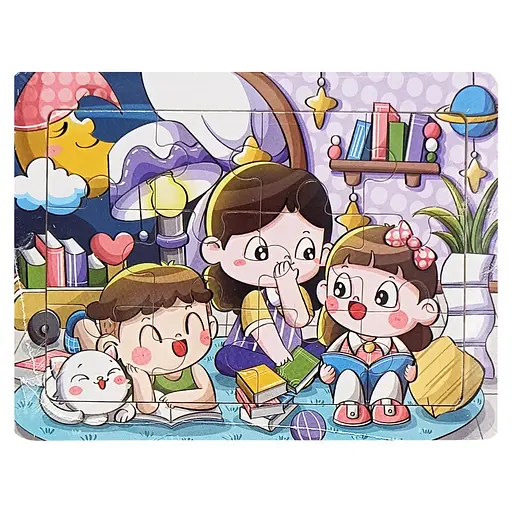 Дитячий деревяний пазл-вкладиш Веселі історії MD 1343-3, 12 елементів