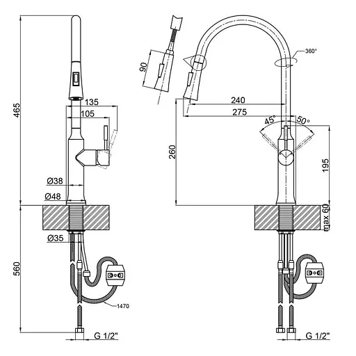 Змішувач для кухні Qtap Namesti 9025102FC - фото 8