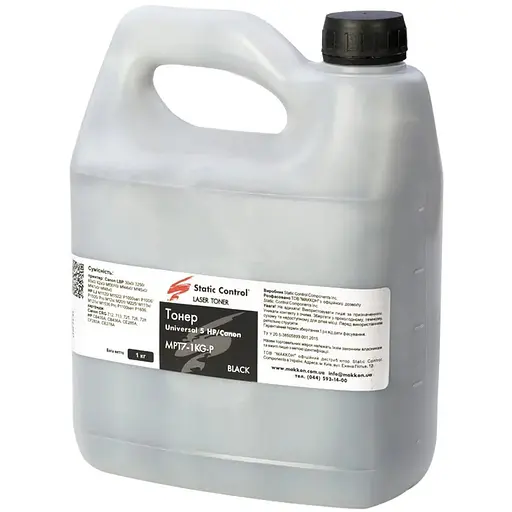 Тонер HP LJ P1005/1505/M1120/M1522, Canon LBP-3010/3100/3250, 1 кг, Static Control (MPT7-1KG-P)