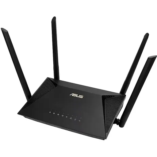Роутер Asus RT-AX1800U, Black, WiFi 6 (2.4GHz до 574 MB/s / 5GHz до 1201 MB/s), 3xGLan, 1xGWan, 1xUSB2.0, 4 зовнішніх антен