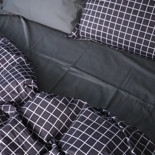 Простирадло MirSon Сатин 22-1372 Silver Checkered 150х220 см (2200010474480) - фото 4