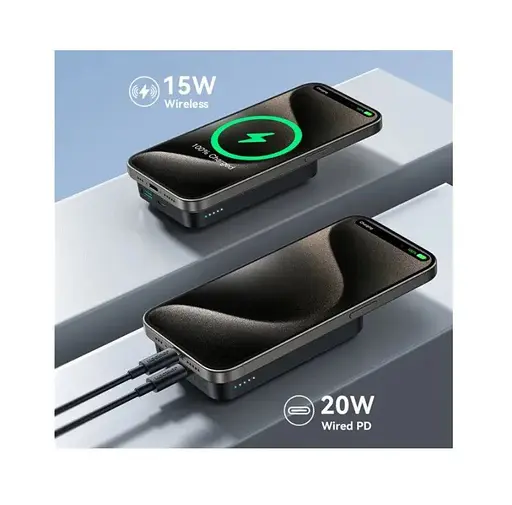 Повербанк Powerbank Joyroom Magnetic Wireless JRW020 10000mAh PD20W MagSafe 15W Back - фото 7