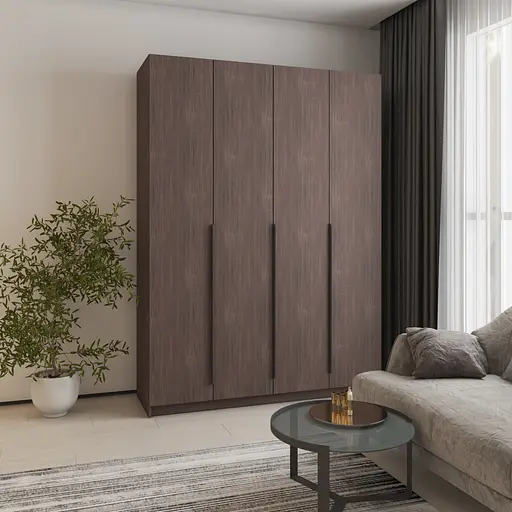 Шкаф 4-дверный MebelStar Оскар ДСП BG, дополнительная штанга 160x52x220 см Дуб ристрето (MBS-4664)