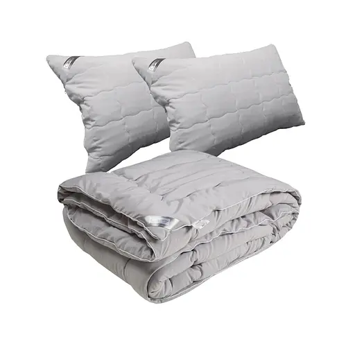 Набор Руно Grey одеяло 200х220 см + 2 подушки силиконовые 50х70 см 925.52Grey