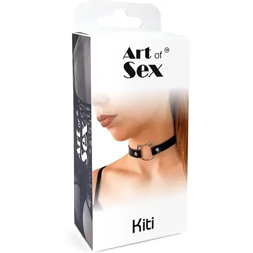 Чокер на шею Art of Sex - Kiti Кошка из натуральной кожи, цвет Черный - фото 4