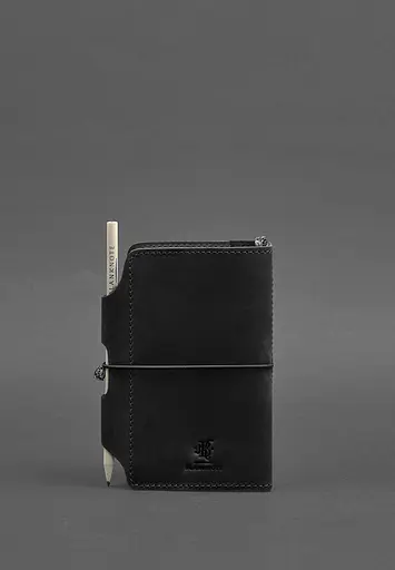 Кожаный блокнот (Софт-бук) 3.0 черный Crazy Horse - фото 5