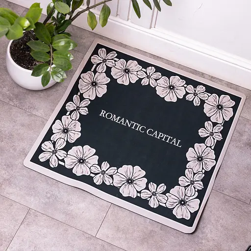 Захисний килимок на пральну машину з діатоміту Romantic Capit 58×58 (см) вологопоглинаючий килимок для ванної кімнати Yiwu HP-42-4 - фото 2