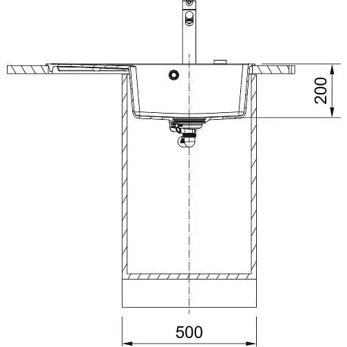 Кухонна мийка Franke Centro, фраграніт, прямокутник, з крилом, 780х500х200мм, чаша - 1, врізна, CNG 611-78 TL, сірий камінь - фото 2