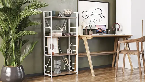 Етажерка 4/60 Ferrum-decor Серії Коннект 120x60x28 білий ДСП Дуб Сонома Трюфель 16мм (FRD-104246) - фото 7