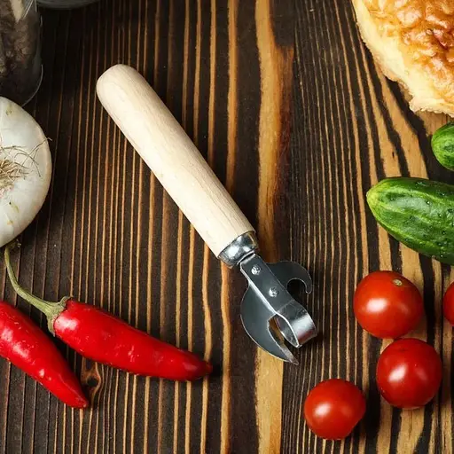 Открывашка для консервов консервный нож консервовскрыватель открывалка с деревянной ручкой 16 см, Kitchette 82081 - фото 3