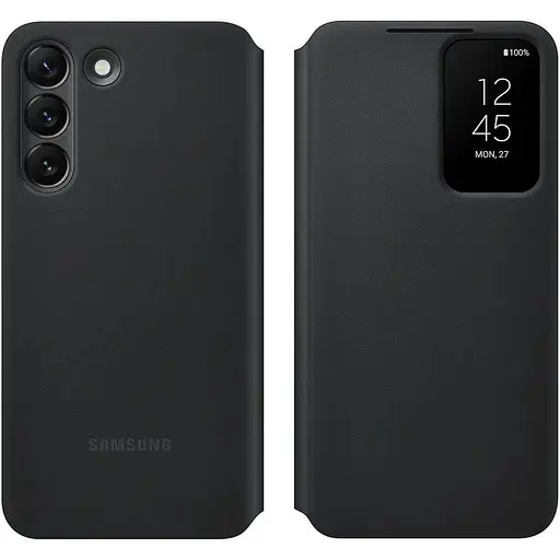 Оригинальный чехол-книжка Samsung для Galaxy S22 Plus S-View Clear View Cover (6.6") Черный (EF-ZS906CBEGRU) - фото 4