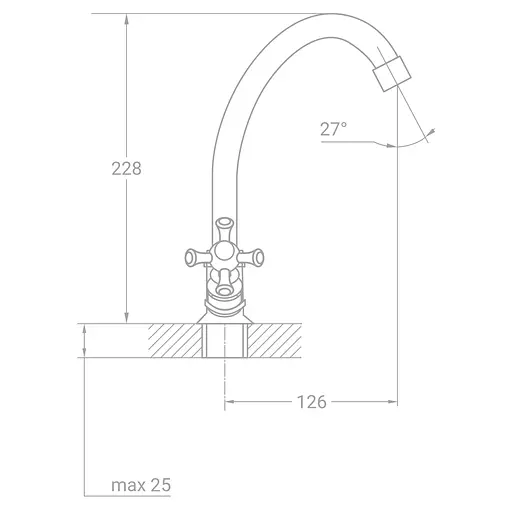 Змішувач для кухні TAU VN-1B160C 9885100 - фото 2