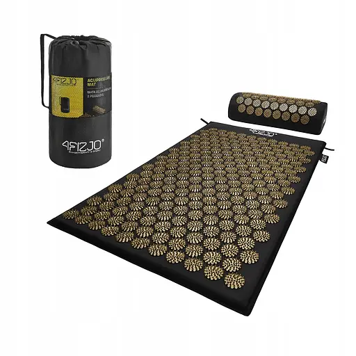 Коврик акупунктурный с валиком 4FIZJO Classic Mat Аппликатор Кузнецова Black/Gold (P-5907739314987) - фото 8