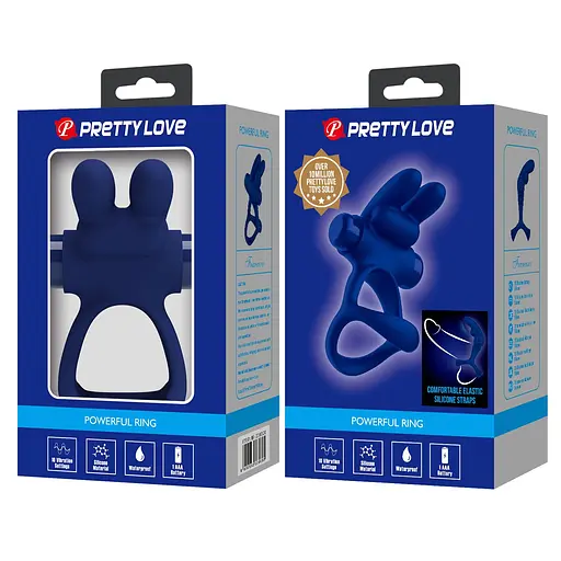 Виброкольцо Pretty Love Passionate Dante 8.7 см синий - фото 6