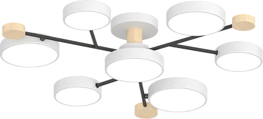 Потолочный светильник XI3318-7 Білий+Чорний+Дерево