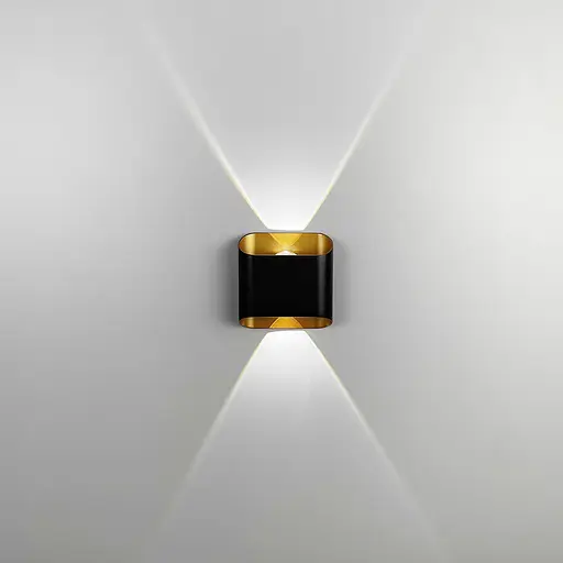 Світильник на 2 лінзи у чорно-бронзовому корпусі 4000K IP 54 | Line F | Арт. W044/2 BK+GD - фото 5