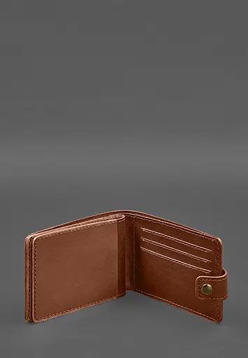 Кожаная обложка-портмоне для удостоверения участника боевых действий (УБД) Светло-коричневая - фото 6