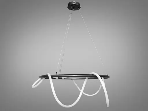 LED люстра Шланг в залу з серії "Роуплайт", 32Вт, чорний хром - фото 1