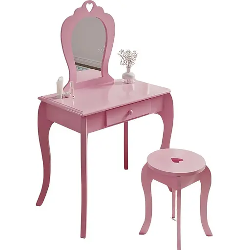 Детский туалетный столик Chomik Elsa с зеркалом + розовый стул - фото 2