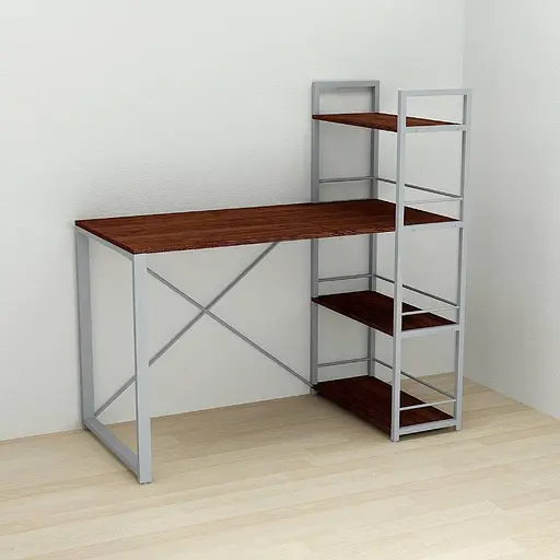 Письменный стол Ferrum-decor Серии Коннект с этажеркой 75x120x60 серый ДСП Венге 16мм (FRD-105743)