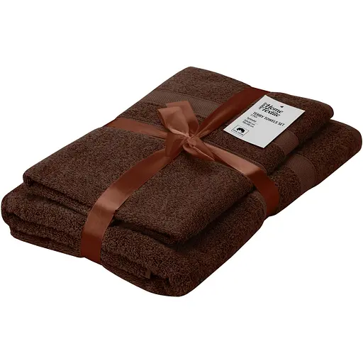 Набір рушників махрових Ardesto Splendid 50х90 см 70х140 см 2 шт. 100% бавовна коричневий (ART2359BR)  - фото 1