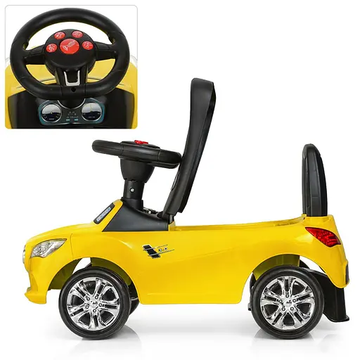 Дитяча каталка-толокар Bambi Racer з музикою та світлом жовта (M 3147C-6) - фото 3